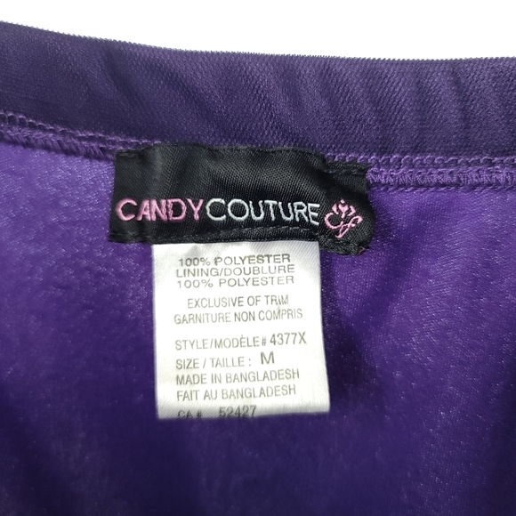 Candy Couture Baby Doll Lace  Dress Violet Black Overlay Size Medium - Picture 2 of 5